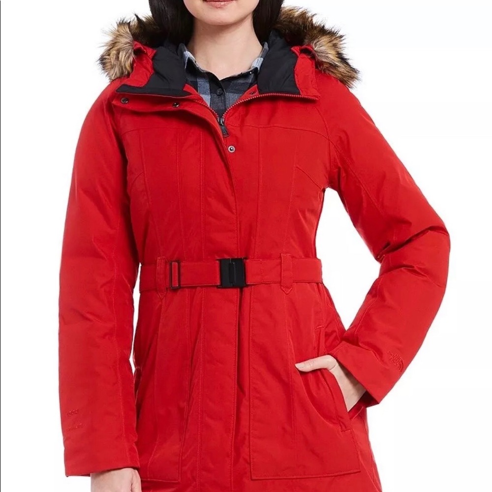 north face women's brooklyn parka II red